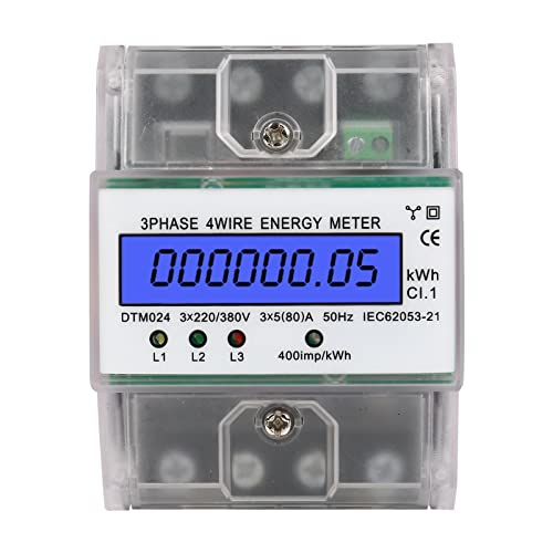 Herbst Stromzähler 220 / 400V 5-100A Drehstromzähler Digitaler Stromzähler Hutschiene 3-Phasen 4-Draht KWh Zähler mit LCD Drehstromzähler für Leistungsmesssystemen Eingesetzt von Herbst