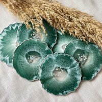 Resin Untersetzer Set, Achat, Geode, Stein-Optik, Verschiedene Farben von HerbstDesignStudio