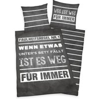 Herding Young Collection Jugendbettwäsche "Faulheit", Sprüche- und Streifendesign Herding Young Collection Jugendbettwäsche "Faulheit", Sprüche- und Streifendesign von Herding Young Collection