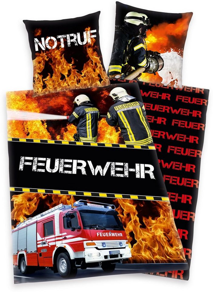 Herding Young Collection Kinderbettwäsche Feuerwehrmann Sam, Renforcé, 2 teilig, mit Feuerwehrmann Motiv von Herding Young Collection