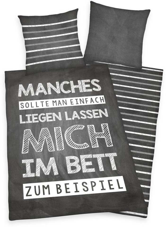 Herding Young Collection Wendebettwäsche "Manches sollte man einfach liegen lassen ..." in Gr. 135x200 cm, Renforcé, 2 teilig, Bettwäsche aus Baumwolle, Kinderbettwäsche, Herding Young Collection von Herding Young Collection