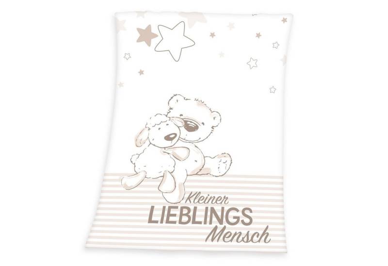Babydecke Kleiner Lieblingsmensch, Herding, mit Teddy und Schaf, Kuscheldecke von Herding