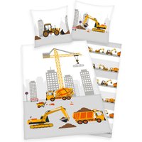 Baustelle Bettwäsche Größe 80x80 + 135x200 cm von Herding