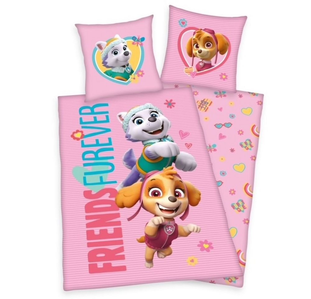 Bettwäsche 2 tlg Kinderbettwäsche Kinder Wende Mädchen Winter Bettwäsche Deckenbezug Bettbezug Baumwolle Bettgarnitur 135x200 cm HERDING Garnitur PAW PATROL Rosa 2 teilig 44324-01, Herding, Baumwolle, 2 teilig, Paw Patrol, Zeichentrickfiguren, Baumwolle, bedruckt von Herding