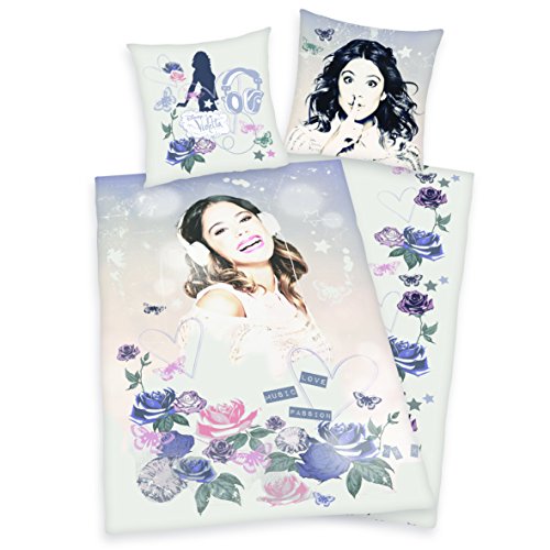 Disney's Violetta Microfaser-Wende Bettwäsche mit Reisverschluss 2er-Set 135x200+80x80cm von Herding