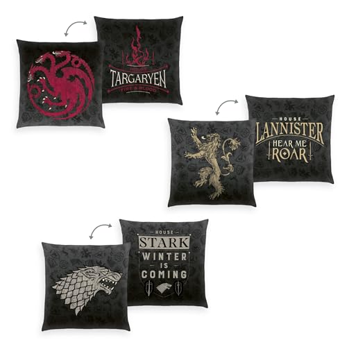 Herding Kissen, Game of Thrones, 40 x 40 cm, 3er Set, Weiches Deko- und Kuschelkissen, 100% Polyester von Herding