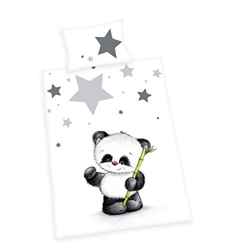 Herding Baby Best Kleinkinder-Bettwäsche-Set, Jana Panda Wendemotiv, Bettbezug 100 x 135 cm, Kopfkissenbezug 40 x 60 cm, Baumwolle/Renforcé Herding Baby Best Kleinkinder-Bettwäsche-Set, Jana Panda Wendemotiv, Bettbezug 100 x 135 cm, Kopfkissenbezug 40 x 60 cm, Baumwolle/Renforcé von Herding