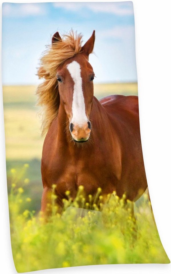 Herding Young Collection Badetuch Pferd, Frotteevelours (1-St), 75x150 cm, hochwertig bedruckt, mit Pferdemotiv von Herding Young Collection