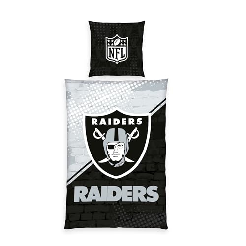 Herding Bettwäsche NFL Raiders, Kopfkissenbezug ca. 80 x 80 cm, Bettbezug ca. 135 x 200 cm, Mit Markenreißverschluss, 100% Baumwolle/Renforcé Herding Bettwäsche NFL Raiders, Kopfkissenbezug ca. 80 x 80 cm, Bettbezug ca. 135 x 200 cm, Mit Markenreißverschluss, 100% Baumwolle/Renforcé von Herding