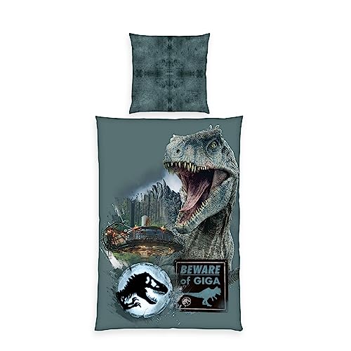 Herding Bettwäsche-Set, Jurassic World, Kopfkissenbezug 80 x 80 cm mit Knöpfen und Wende-Motiv, Bettbezug 135 x 200 cm, Mit Knopfverschluss, 100% Baumwolle/Linon Herding Bettwäsche-Set, Jurassic World, Kopfkissenbezug 80 x 80 cm mit Knöpfen und Wende-Motiv, Bettbezug 135 x 200 cm, Mit Knopfverschluss, 100% Baumwolle/Linon von Herding