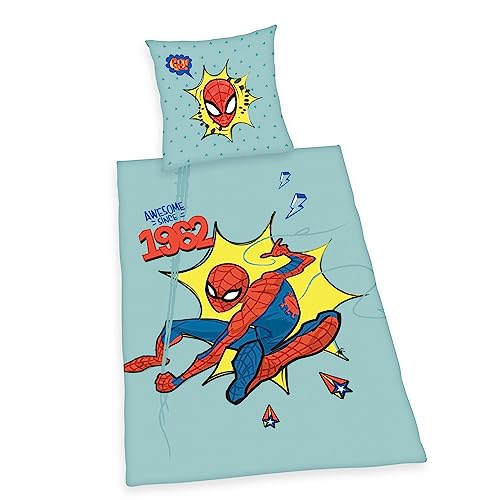 Herding Bettwäsche-Set, Spiderman, Kopfkissenbezug 80 x 80 cm mit Knöpfen und Wende-Motiv, Bettbezug 135 x 200 cm, Mit Knopfverschluss, 100% Baumwolle/Linon Herding Bettwäsche-Set, Spiderman, Kopfkissenbezug 80 x 80 cm mit Knöpfen und Wende-Motiv, Bettbezug 135 x 200 cm, Mit Knopfverschluss, 100% Baumwolle/Linon von Herding