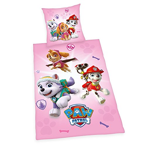 Herding PAW PATROL Bettwäsche-Set, Wendemotiv, Baumwolle/Renforcé, Deutsche Größe, Bettbezug 135 x 200 cm, Kopfkissenbezug 80 x 80 cm von Klaus Herding GmbH