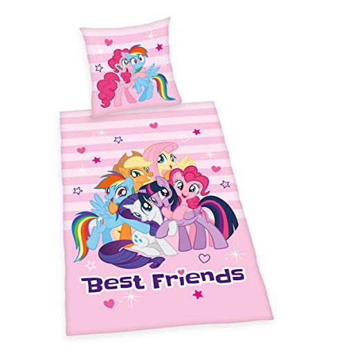 Herding Bettwäsche My little Pony "Best Friends", Kopfkissenbezug 80x80cm, Bettbezug 135x200cm, Renforce, mit Marken-RV von Herding