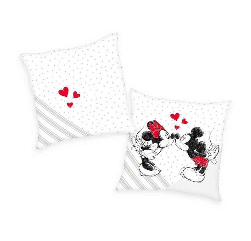 Herding Kissenhüllen Disney's Mickey & Minnie Soft Velboa Kissen 40/40 cm von Herding
