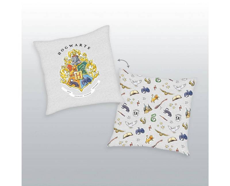 Herding Dekokissen Harry Potter Dekokissen Hogwarts Emblem 40 x 40 cm, Sortiment mit 1 offiziell lizenzierten Kissen von Herding