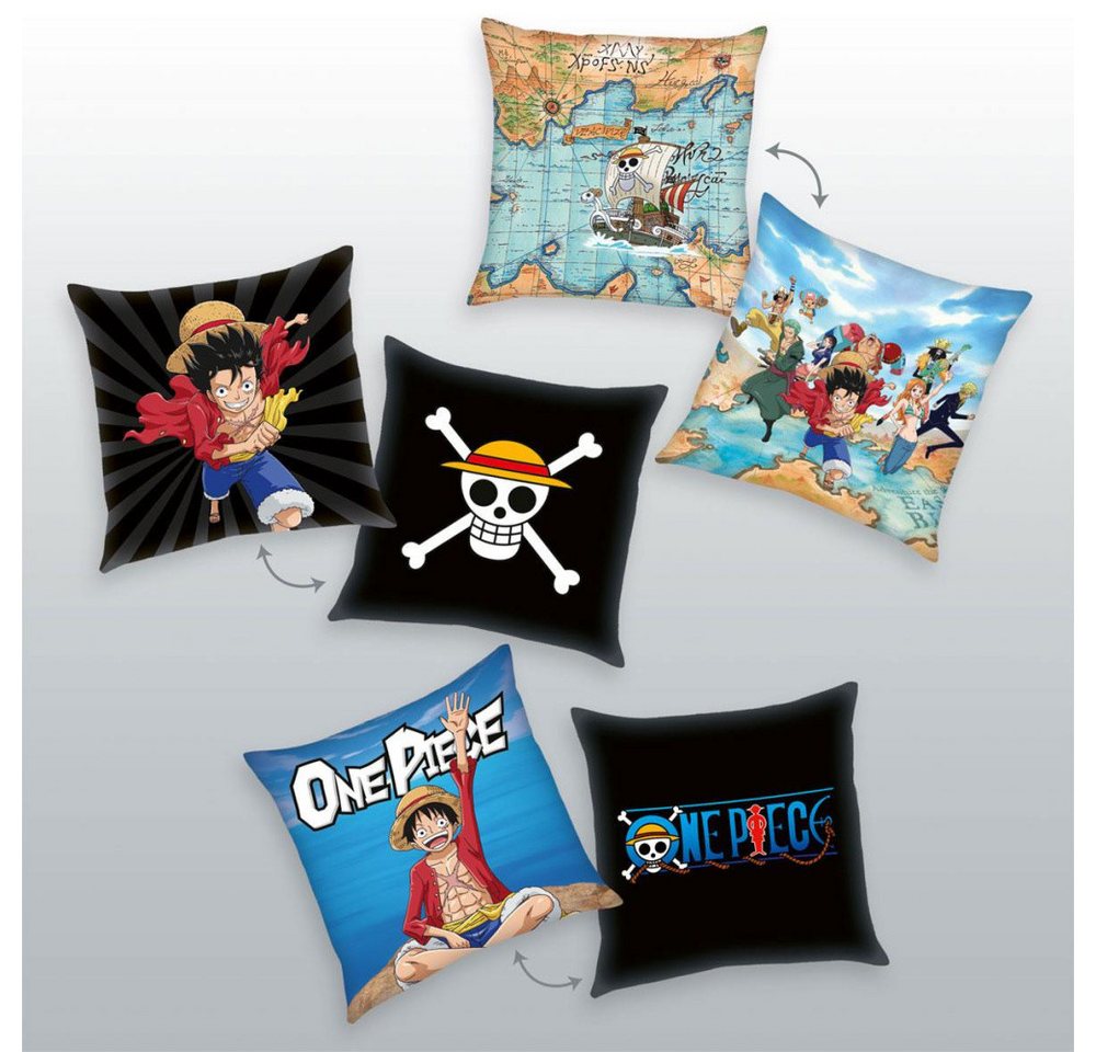 Herding Dekokissen One Piece Kissen 3er-Pack Characters 40 x 40 cm von Herding