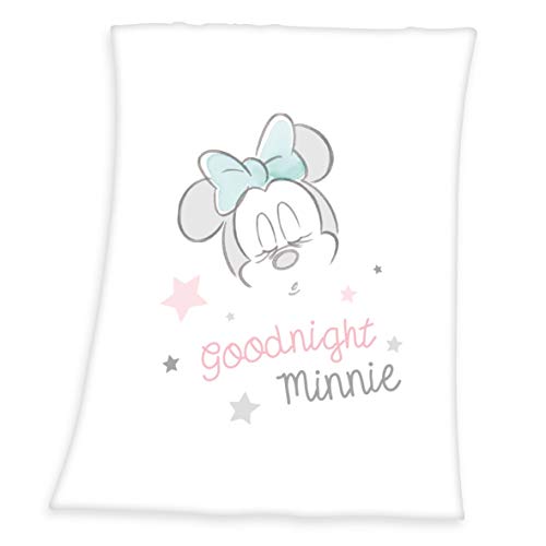 Herding Disney's Minnie Mouse Microfaserflausch-Decke, Polyester, weiß, 75 x 100 cm von Herding