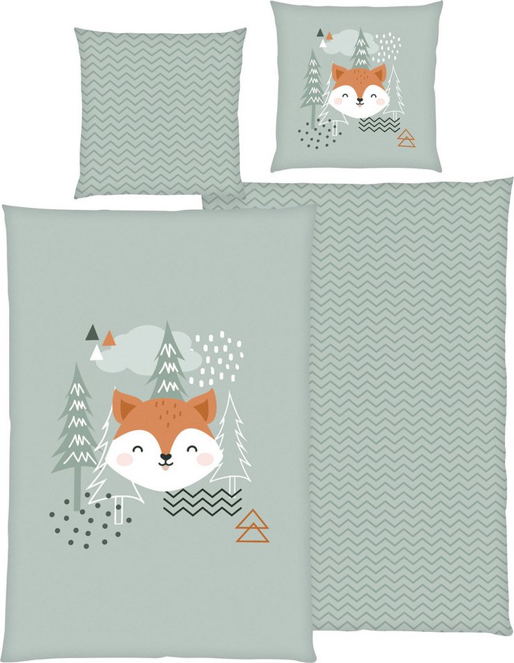 Herding Kinderbettwäsche Kinder-Wendebettwäsche "Nordic Forest", Biber, Flanell Motiv: Wald Herding Kinderbettwäsche Kinder-Wendebettwäsche "Nordic Forest", Biber, Flanell Motiv: Wald von Herding