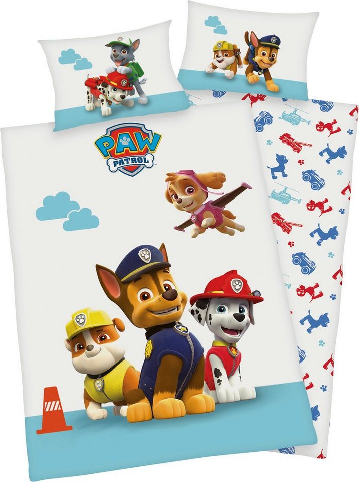 Herding Kinderbettwäsche Kinder-Wendebettwäsche "Paw Patrol", Renforcé, Motiv von Herding