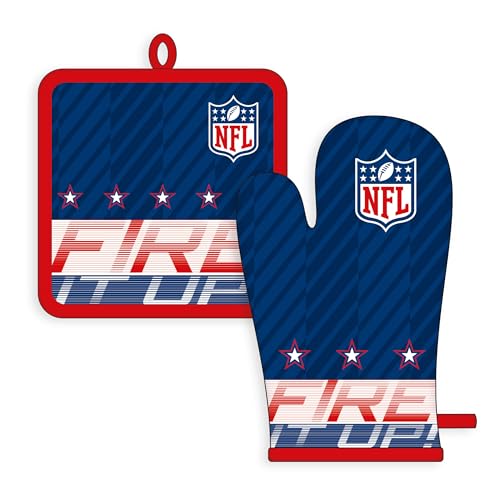 Herding Topflappen und Ofenhandschuh NFL-Set, Football-Design, Bezug: 100% Baumwolle / Füllung: 100% Polyester Herding Topflappen und Ofenhandschuh NFL-Set, Football-Design, Bezug: 100% Baumwolle / Füllung: 100% Polyester von Herding