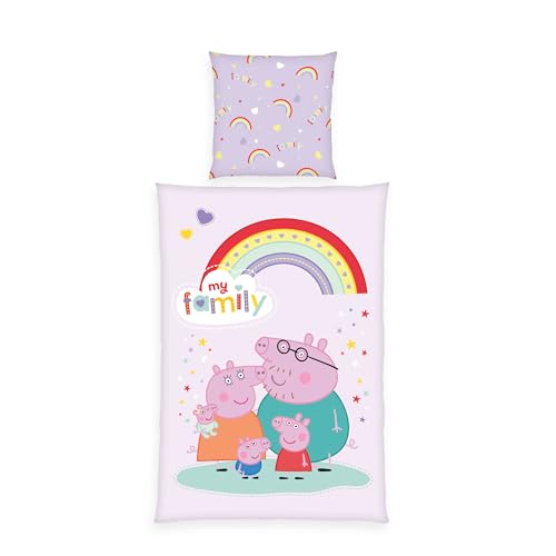 Herding Peppa Pig Flanell-Bettwäsche-Set, Kopfkissenbezug 80 x 80 cm, Bettbezug 135 x 200 cm, Mit Knopfleiste, 100% Baumwolle/Flanell Herding Peppa Pig Flanell-Bettwäsche-Set, Kopfkissenbezug 80 x 80 cm, Bettbezug 135 x 200 cm, Mit Knopfleiste, 100% Baumwolle/Flanell von Herding