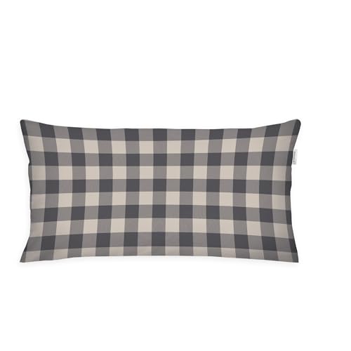 TOM TAILOR Flanell-Kissenhülle, 40x80 cm, 100% Baumwolle/ Flanell, Mit Wendemotiv und farbigem Markenreißverschluss, CLASSIC CHECK Grau, Beige (Anthracite & Sunny Sand) von TOM TAILOR