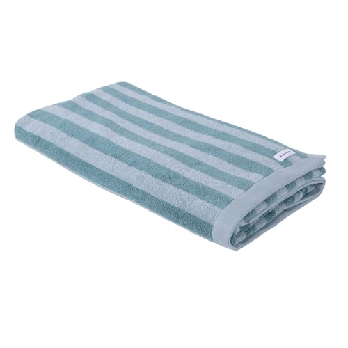 TOM TAILOR Saunatuch, 80x200 cm, 100% Baumwolle/Frottier, mit zwei Aufhängern, COLOR BATH TOWELS MEDIUM STRIPES Türkis (Fresh Sage & Smokey Sage) von Herding