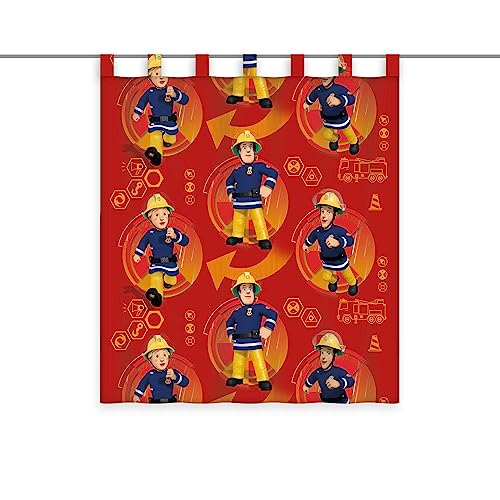 Herding Vorhang, Feuerwehrmann Sam, Polyester, Mehrfarbig/Transparent, 140 x 160 cm von Herding