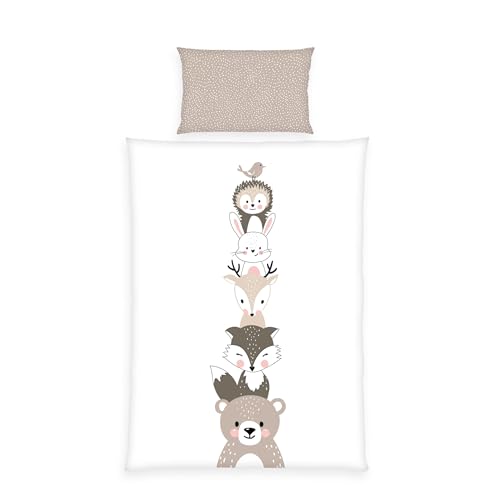 Herding babybest Kleinkinder-Bettwäsche-Set, Woodland Crew Wendemotiv, Kopfkissenbezug 40 x 60 cm, Bettbezug 100 x 135 cm, Mit Reißverschluss und Hoteleinschlag, 100% Baumwolle/Renforcé Herding babybest Kleinkinder-Bettwäsche-Set, Woodland Crew Wendemotiv, Kopfkissenbezug 40 x 60 cm, Bettbezug 100 x 135 cm, Mit Reißverschluss und Hoteleinschlag, 100% Baumwolle/Renforcé von Herding