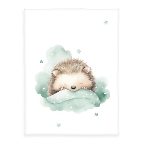 Herding babybest Kleiner Igel Microfaserflausch-Decke, Kuscheldecke, 75x100 cm, 100% Polyester von Herding