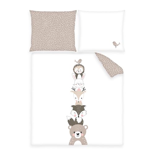 Herding babybest Wiegenbettwäsche, Woodland Crew, Kopfkissenbezug 35 x 40 cm, Bettbezug 80 x 80 cm, Mit Hoteleinschlag, 100% Baumwolle Herding babybest Wiegenbettwäsche, Woodland Crew, Kopfkissenbezug 35 x 40 cm, Bettbezug 80 x 80 cm, Mit Hoteleinschlag, 100% Baumwolle von Herding