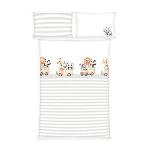 Herding babybest Kleinkinder-Bettwäsche-Set, Adventure Buddies, Winter, Kopfkissenbezug 40 x 60 cm, Bettbezug 100 x 135 cm, Mit Knopfleiste und Hoteleinschlag, 100% Baumwolle/Flanell Herding babybest Kleinkinder-Bettwäsche-Set, Adventure Buddies, Winter, Kopfkissenbezug 40 x 60 cm, Bettbezug 100 x 135 cm, Mit Knopfleiste und Hoteleinschlag, 100% Baumwolle/Flanell von Herding