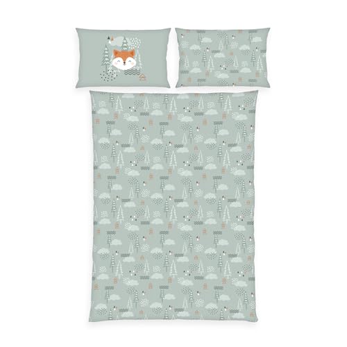 Herding babybest Kleinkinder-Bettwäsche-Set, Nordic Forest, Winter, Kopfkissenbezug 40 x 60 cm, Bettbezug 100 x 135 cm, Mit Knopfleiste und Hoteleinschlag, 100% Baumwolle/Flanell Herding babybest Kleinkinder-Bettwäsche-Set, Nordic Forest, Winter, Kopfkissenbezug 40 x 60 cm, Bettbezug 100 x 135 cm, Mit Knopfleiste und Hoteleinschlag, 100% Baumwolle/Flanell von Herding