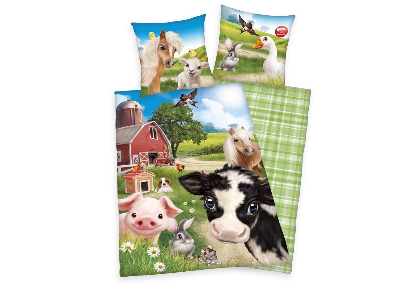 Kinderbettwäsche Herding Bettwäsche Farm World Bauernhof Tiere 135 x 200 cm 100% Baumwolle, Herding von Herding