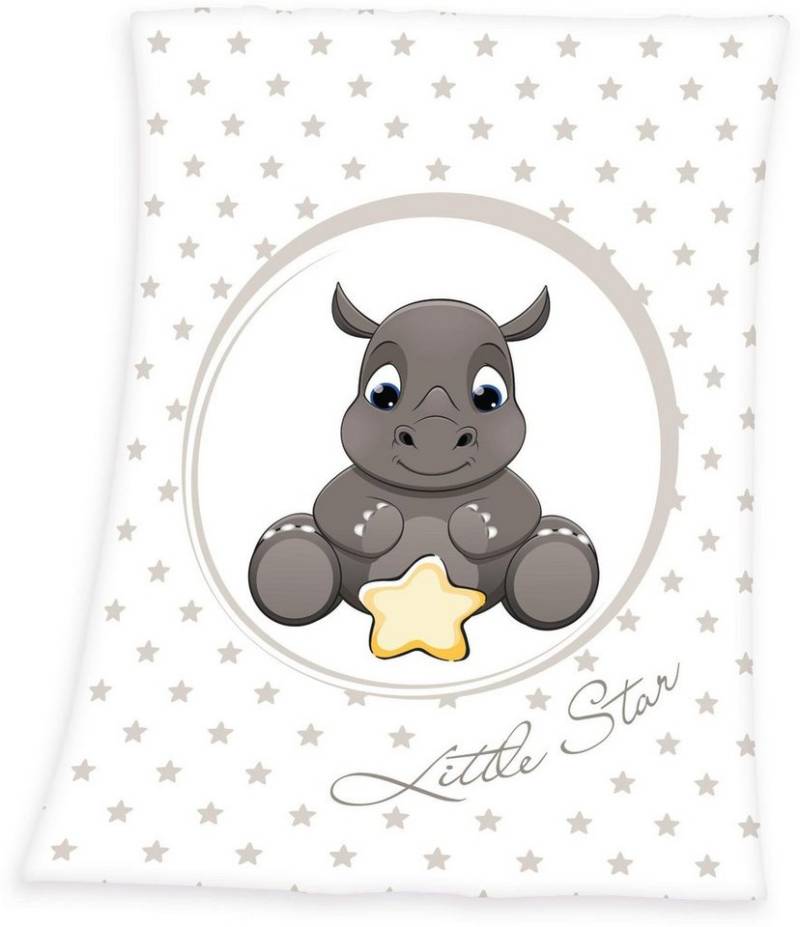 Wohndecke Fynn Nashorn, Herding, mit Motiv, Kuscheldecke von Herding