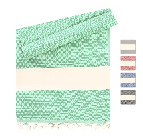 Heré Mood Hamamtuch und Saunatuch- Badetuch - Hochwertige Pestemal Fouta Handtücher -Elegantes Pestemal Strandtuch -Bunte und Stilvolle Hamam Tuch Gestaltung (Türkis, 1 er) von Heré Mood