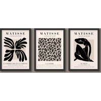 Henri Matisse Inspirierte Ausstellung Poster 3Er Set | Schwarz Neutrals A5 A4 A3 A2 A1 von HereAndBull