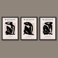 Henri Matisse Inspirierte Ausstellung Poster 3Er Set | Schwarz Neutrals Nu Bleu A5 A4 A3 A2 A1 von HereAndBull