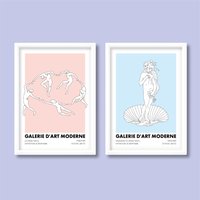 Kunstausstellung Poster 2Er Set | Buntes Pastell Henri Matisse Tanz Und Die Geburt Der Venus A5 A4 A3 A2 A1 A0 von HereAndBull