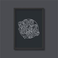 Monstera Deliciosa Pflanze Einfache Linie Kunstdruck | Käsepflanze Minimalistisch Boho Modern A2 A3 A4 A5 von HereAndBull