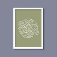Monstera Deliciosa Pflanze Einfache Linie Kunstdruck | Käsepflanze Minimalistisch Boho Modern A2 A3 A4 A5 von HereAndBull
