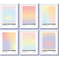 Pastell Farbverlauf Ausstellung Poster 6Er Set | Modern Zeitgenössisch Minimalistisch A5 A4 A3 A2 A1 von HereAndBull