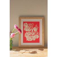 Ich Liebe Dich Mama Blumen Papier Geschnitten Kunstdruck [Muttertagsgeschenk, Personalisierte Geschenke Für Mama, Benutzerdefinierte Nachricht von HereafterLA