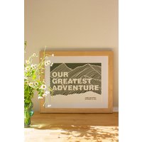 Unsere Größten Abenteuer Berge Papier Geschnitten Kunstdruck [Personalisiertes Hochzeitsgeschenk, Jahrestag, Erster Jahrestagsgeschenk] von HereafterLA