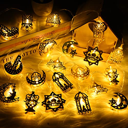 Herefun Ramadan Lichterkette, 20 LED Muslim Ramadan Lichterkette, 70 Feet Eid Ramadan Laternen Lichterkette, Ramadan Dekoration für Außen Innen Haus Garten Rasen String Lights (20PCS) von Herefun