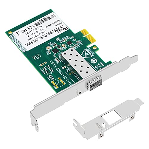 PCI-E Gigabit Netzwerkkarte 1000 Mbit/s mit SFP-Anschluss, Glasfaser LAN Adapter für Desktop-PC, kompatibel mit Windows Server/Windows/Linux PCI-E Gigabit Netzwerkkarte 1000 Mbit/s mit SFP-Anschluss, Glasfaser LAN Adapter für Desktop-PC, kompatibel mit Windows Server/Windows/Linux von Hereta
