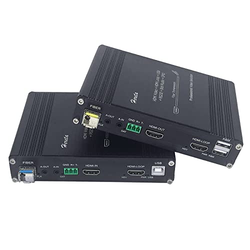 1080P HDMI KVM Fiber Extender Videoauflösung bis zu 2K@60Hz HDMI zu Faser Konverter Übertragungsabstand bis zu 20km 4.25Gbps Unterstützung USB Maus Tastatur RS232 GPIO bidirektional Stereo Audio 1080P HDMI KVM Fiber Extender Videoauflösung bis zu 2K@60Hz HDMI zu Faser Konverter Übertragungsabstand bis zu 20km 4.25Gbps Unterstützung USB Maus Tastatur RS232 GPIO bidirektional Stereo Audio von Hereta