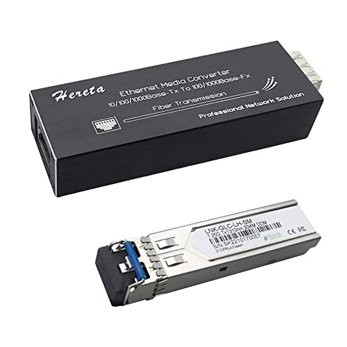 Industrieller gehärteter Gigabit Mini Ethernet Medienkonverter Mini-Größe USB-C Stromversorgung SFP/LC Single-Mode von Hereta