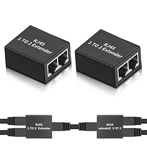 Ethernet-Splitter, Internet-Splitter, 100 Mbit/s Hochgeschwindigkeits-Netzwerk-Splitter, RJ45-LAN-Verteiler-Extender-Kupplung für Cat5, Cat5e, Cat6, Cat7, Cat8 (2 Stück) von Herfair