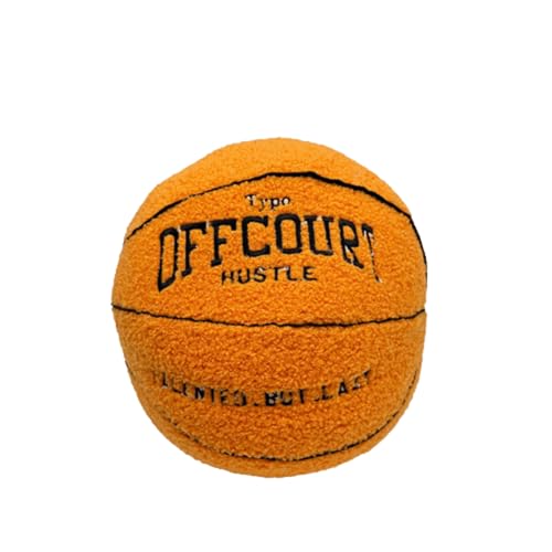 Herfair 3D Offcourt Basketball Kissen 25CM Basketball Pillow Weiches Basketball Plüschball Deko Zimmer Basketball Geschenke Für Jungen Mädchen (orange) von Herfair